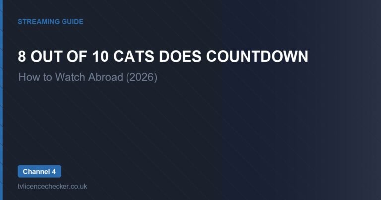 How to Watch 8 Out of 10 Cats Does Countdown Abroad (2026)