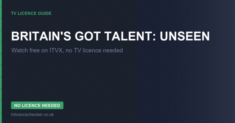 Watch Britain’s Got Talent: Unseen Without a TV Licence (Free on ITVX)