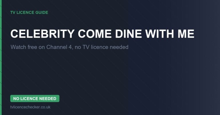 Watch Celebrity Come Dine with Me Without a TV Licence (Free on Channel 4)