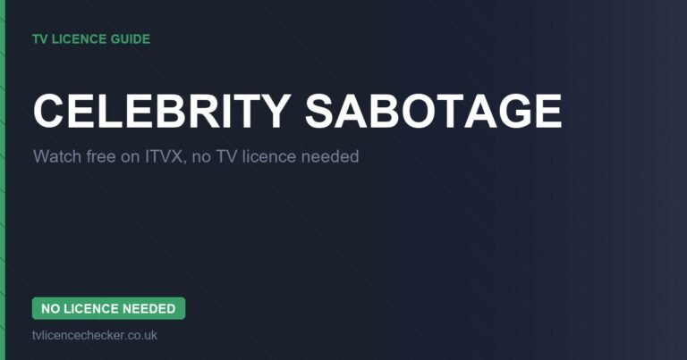 Watch Celebrity Sabotage Without a TV Licence (Free on ITVX)