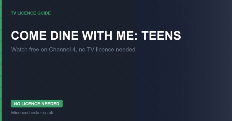 Watch Come Dine With Me: Teens Without a TV Licence (Free on Channel 4)