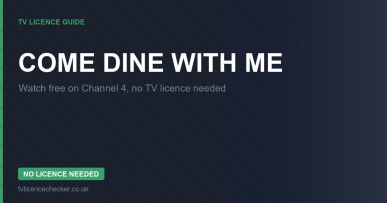 Watch Come Dine with Me Without a TV Licence (Free on Channel 4)