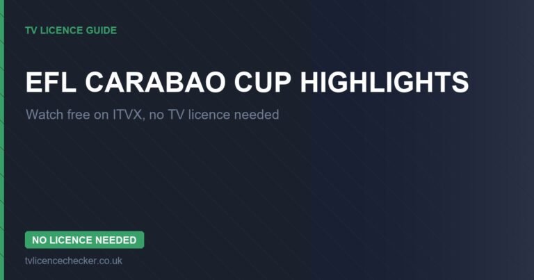 Watch EFL Carabao Cup Highlights Without a TV Licence (Free on ITVX)