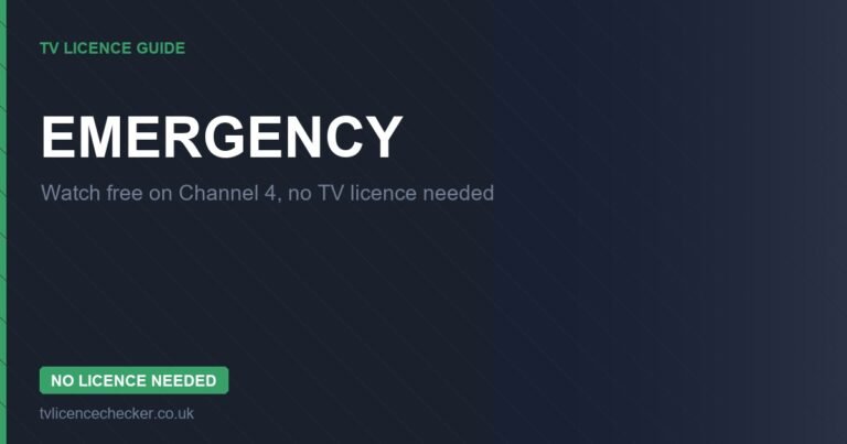 Watch Emergency Without a TV Licence (Free on Channel 4)