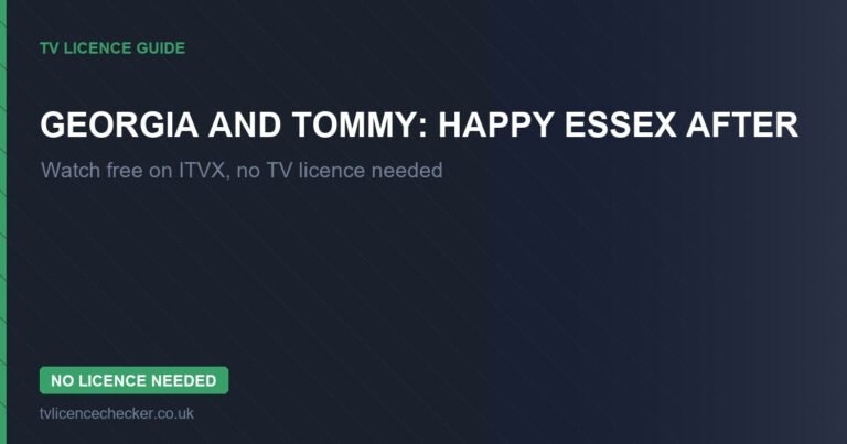 Watch Georgia and Tommy: Happy Essex After Without a TV Licence (Free on ITVX)